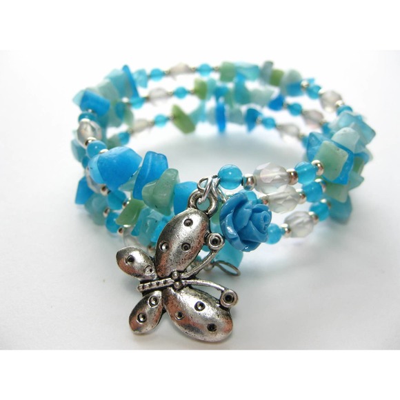 Handmade Jewelry - Butterfly Charm Cuff Bracelet Handmade